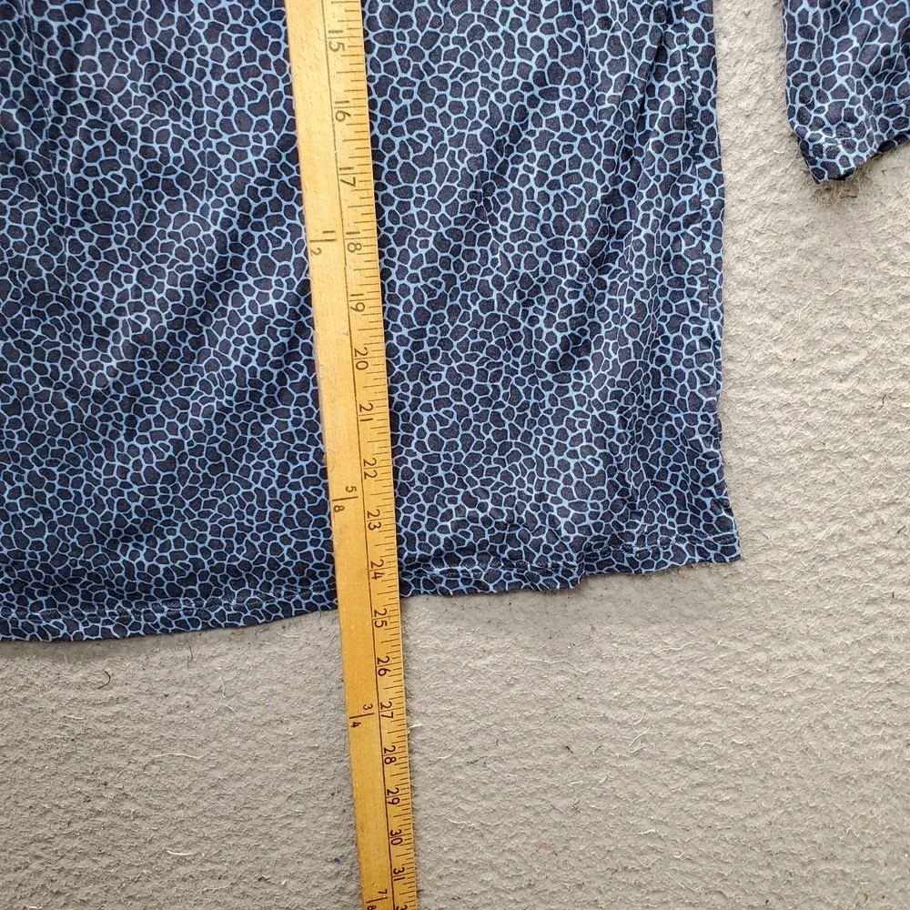 Michael Kors Blouse Women XL Multi Giraffe Print Bell Sleeve Scoop Neck Pullover